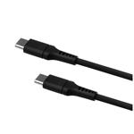 Nabíjací a dátový kábel FIXED Liquid Silicone s konektormi USB-C/USB-C a podporou PD, 1,2 m, USB 2.0, 60 W, čierny