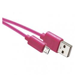 Nabíjací/dátový kábel USB-A 2.0 / microUSB 2.0, 1 m, ružový