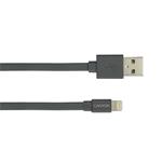 Nabíjací kábel CANYON Lightning MFI-2, plochý, certifikovaný spoločnosťou Apple, dĺžka 1 m, tmavosivý
