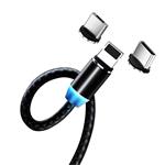 Nabíjací kábel ColorWay 3v1 USB - Lightning, microUSB a USB-C 1 m, magnetický