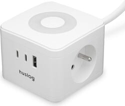 Nabíjacia stanica Huslog 12 W, 2x zásuvka, 2x USB-C, 1x USB, biela