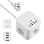 Nabíjacia stanica Huslog 12W 3x zásuvka , 4xUSB biela