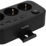 Nabíjacia stanica Huslog 15W 3x zásuvka, 2xUSB-C, 2xUSB, 1x držiak na telefón čierna