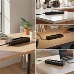 Nabíjacia stanica Huslog 15W 4xzásuvka, 2xUSB-C, 2xUSB, 5x vypínač čierna