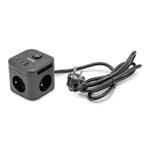 Nabíjacia stanica Huslog 20W 3xzásuvka, 2xUSB-C, 1xUSB čierna