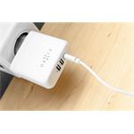 Nabíjacia súprava FIXED s výstupom USB-C a 2xUSB a káblom USB-C/USB-C, podpora PD, 45 W, biela