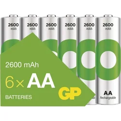 Nabíjacie batérie GP ReCyko 2600 AA (HR6), 6 ks