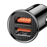 Nabíjačka do auta Baseus 2xUSB QC3.0 30W čierna
