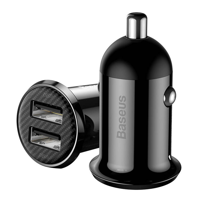 Nabíjačka do auta Baseus Grain Pro 2x USB 4,8A (čierna)
