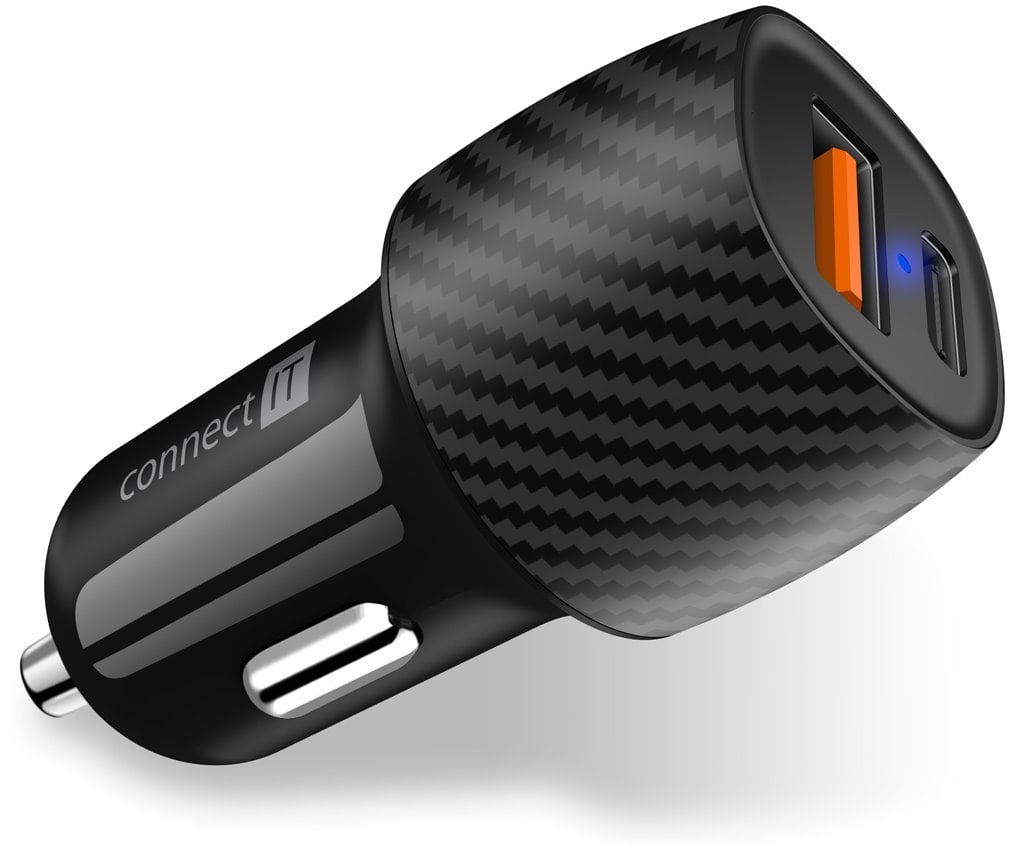 Nabíjačka do auta Connect IT InCarz PD QC 3.0, 1x USB-A 1x USB-C