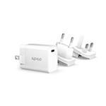 Nabíjačka Epico 20W PD CHARGER s vymeniteľnou zástrčkou (EU, UK) - biela
