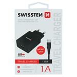 Nabíjačka Swissten Smart IC 1× USB + Micro USB, čierna  