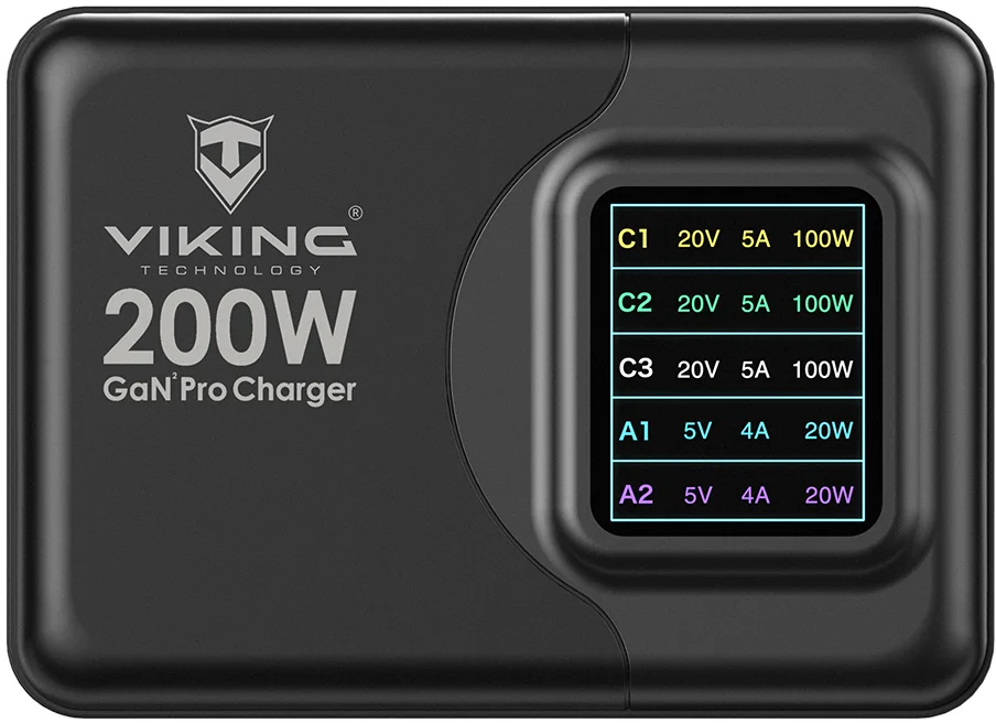 Nabíjačka Viking USB GaN 200W PD Pro