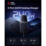 Nabíjecí stanice Baseus GaN Digital 240W 3xUSB-C, 1xUSB, 1xDC černá