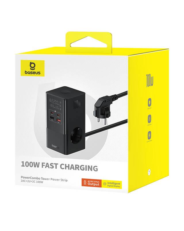 Nabíjecí stanice Baseus PowerCombo Tower 100W EU černá