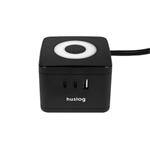 Nabíjecí stanice Huslog 12W 2xzásuvka, 2xUSB-C, 1xUSB černá
