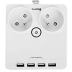 Nabíjecí stanice Huslog 12W 2xzásuvka, 4xUSB bílá