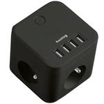 Nabíjecí stanice Huslog 12W 3xzásuvka, 4xUSB černá