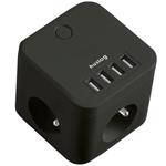 Nabíjecí stanice Huslog 12W 3xzásuvka, 4xUSB černá