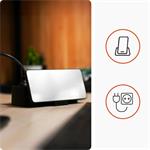 Nabíjecí stanice Huslog 15W 3xzásuvka, 2xUSB-C, 2xUSB, 1x držák na telefon černá
