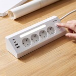Nabíjecí stanice Huslog 15W 4xzásuvka, 2xUSB-C, 2xUSB, 1x LED světlo bílá