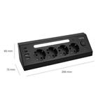 Nabíjecí stanice Huslog 15W 4xzásuvka, 2xUSB-C, 2xUSB, 1x LED světlo černá