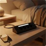 Nabíjecí stanice Huslog 15W 4xzásuvka, 2xUSB-C, 2xUSB, 1x LED světlo černá