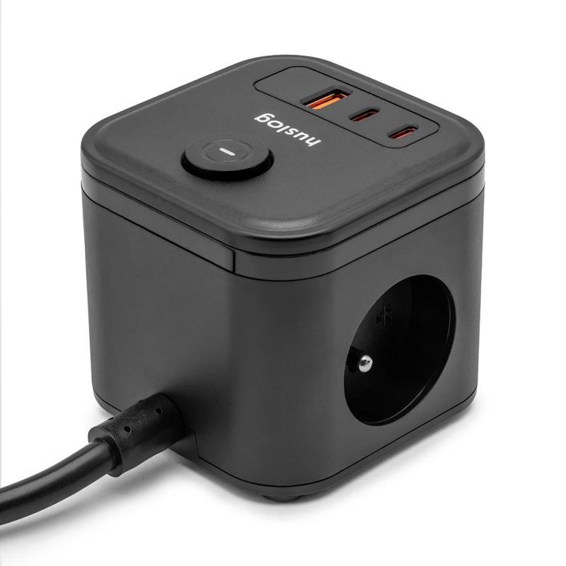Nabíjecí stanice Huslog 20W 3xzásuvka, 2xUSB-C, 1xUSB černá