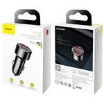 Nabíječka do auta Baseus Magic 2x USB 45W 6A s displejem černá