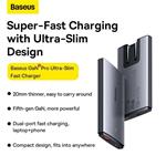 Nabíječka do sítě Baseus GaN5 Pro Ultra Slim USB-C/USB-A 65 W šedá