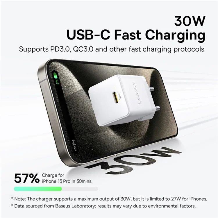 Nabíječka do sítě Baseus Palm 30W, 1xUSB-C bílá