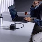 Nabíječka do sítě Baseus Super GaN 100W s navíjecím kabelem USB-C 82cm, 1xUSB, 2xUSB-C černá