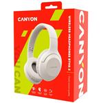 Náhlavná súprava CANYON BTHS-3, USB-C, BT V5.1 JL6956, 300mAh batéria do 15 h, 20Hz-20KHz, béžová (slonovinová)