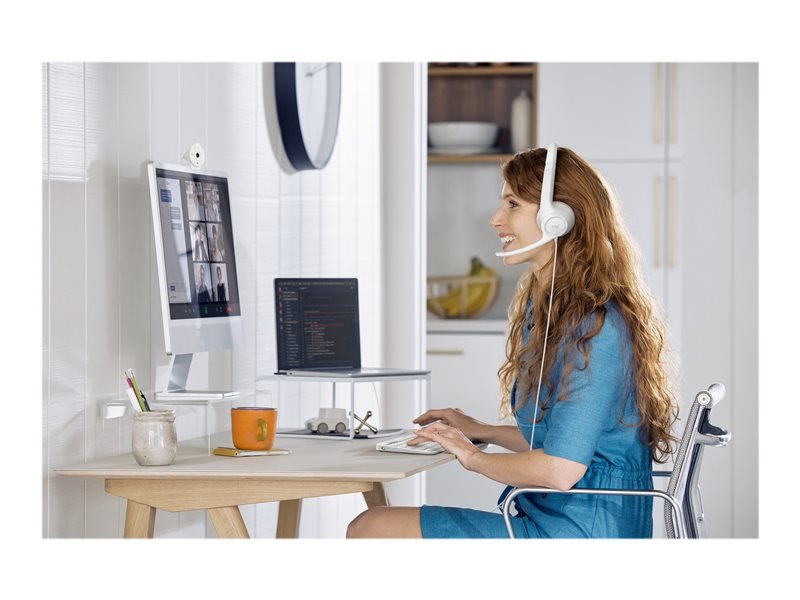 Náhlavná súprava Logitech USB H390, biela