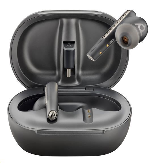 Náhlavná súprava Poly bluetooth Voyager Free 60+, adaptér BT700 USB-C, dotykové nabíjacie puzdro, čierna