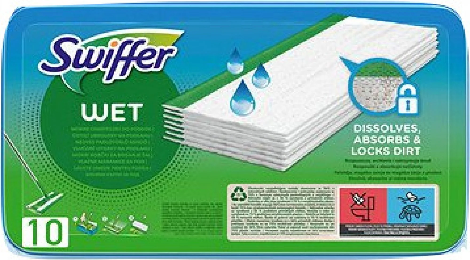 Náhradné vlhčené utierky na podlahu Swiffer Wet Citrus Fresh, 10 ks