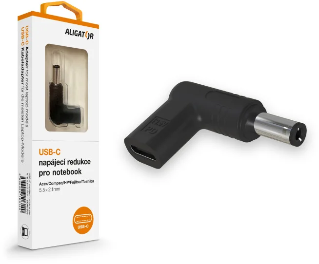 Napájací adaptér USB-C 5,5 x 2,1 mm pre notebooky Acer/Compaq/HP/Fujitsu/Toshiba