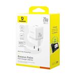Napájacia nabíjačka Baseus Palm 20W, 1xUSB, 1xUSB-C biela