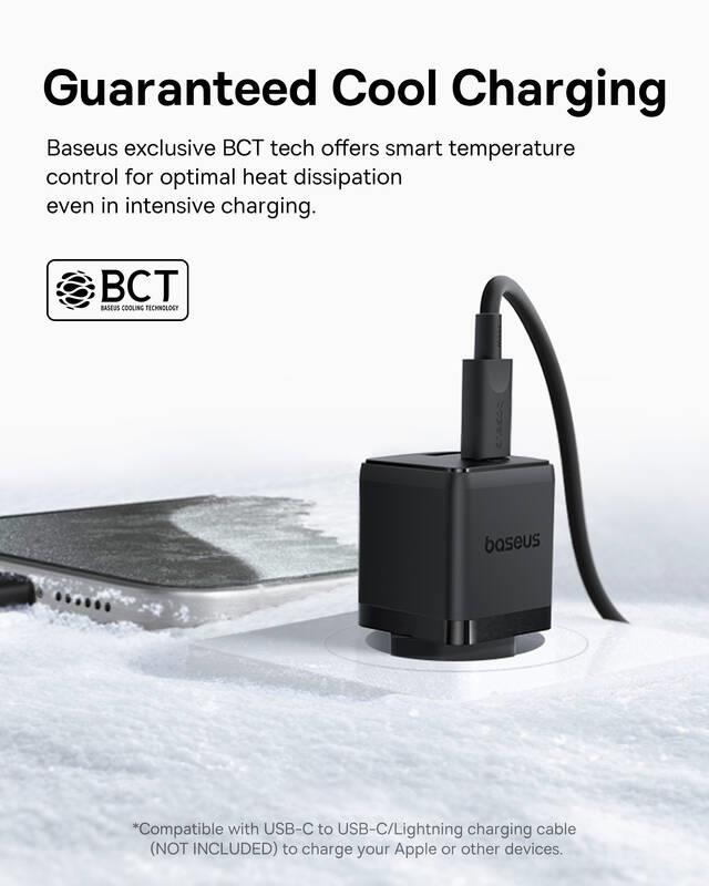 Napájacia nabíjačka Baseus Palm 20W, 1xUSB, 1xUSB-C čierna