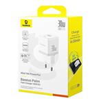 Napájacia nabíjačka Baseus Palm 30W, 1xUSB, 1xUSB-C biela