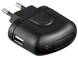 Napájecí a nabíjecí adaptér 230V na USB, 2A černý