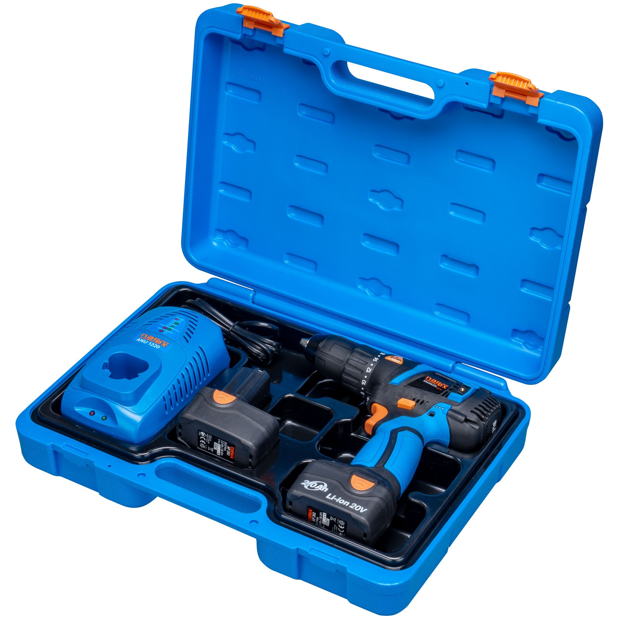 Narex ASV 202-2B (65405299) bezuhlíkový vŕtací skrutkovač 20V, 2Ah 2x batéria
