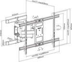Nástenný držiak na televízor SBOX, naklápací a otočný, pre uhlopriečku 43"–90", nosnosť 60 kg, čierny (PLB-61486)