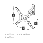 Nástenný držiak na TV Hama, 400x400, pohyblivý, 25 kg