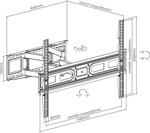 Nástenný držiak SBOX 37"–80", naklápací, čierny (PLB-3646-2)