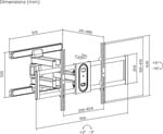 Nástenný držiak SBOX 43"–100", naklápací a otočný, nosnosť až 60 kg, čierny (PLB-8148)