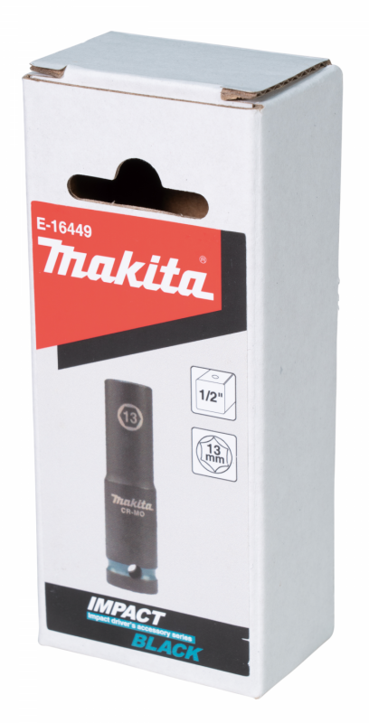 Nástrčný kľúč MAKITA predĺžený 1/2", štvorhranný, IMPACT BLACK, 13 mm