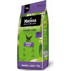 Nativia Senior & Light 15kg granule pro psy