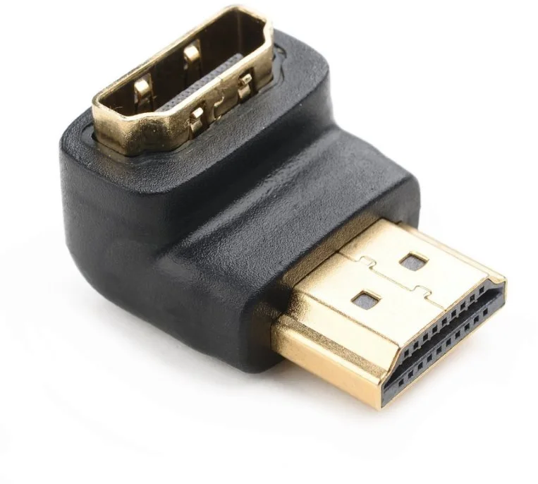 NEDIS Adaptér HDMI uhlový 90°/ konektor HDMI - zásuvka HDMI/ čierny