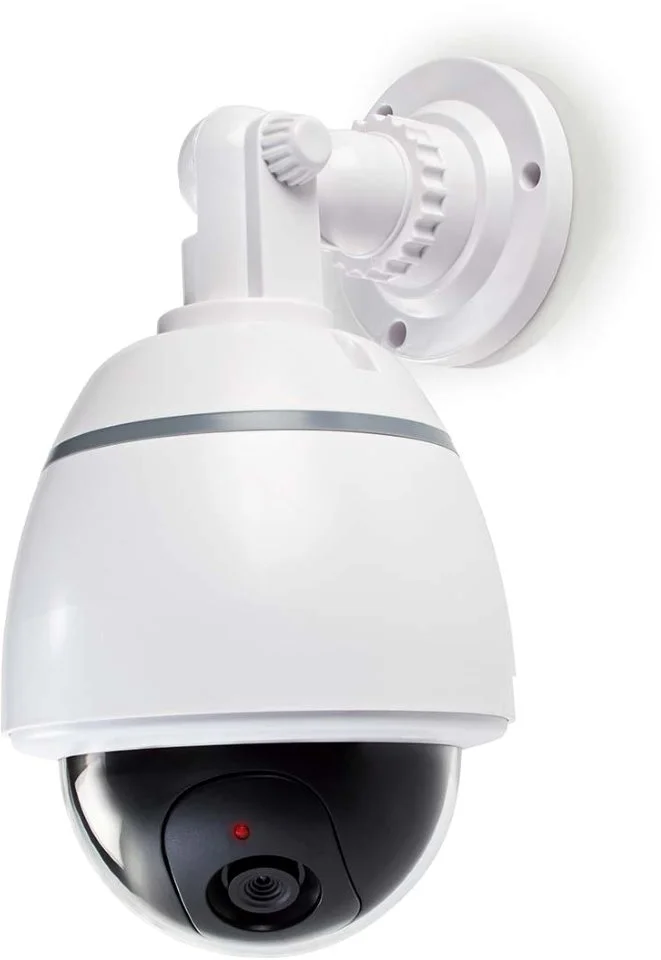 NEDIS atrapa bezpečnostní kamery s blikající LED/ dome/ IP44/ venkovní/ bílá